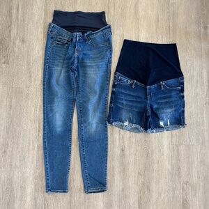 Maternity Kancan Shorts & Old Navy Jeans